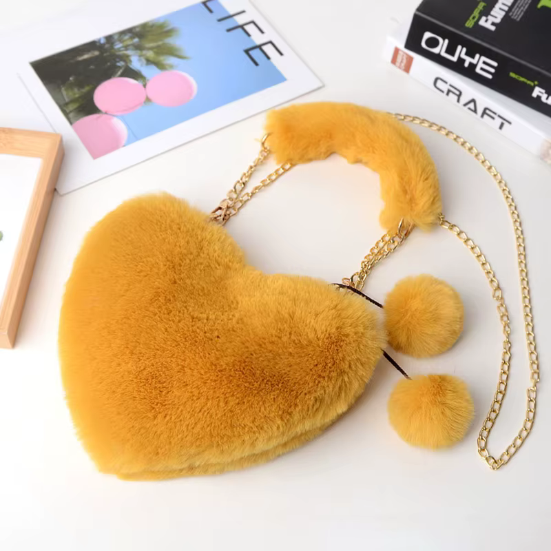 Heart-shaped Diagonal Cross Handle Peach Heart Versatile Handbag