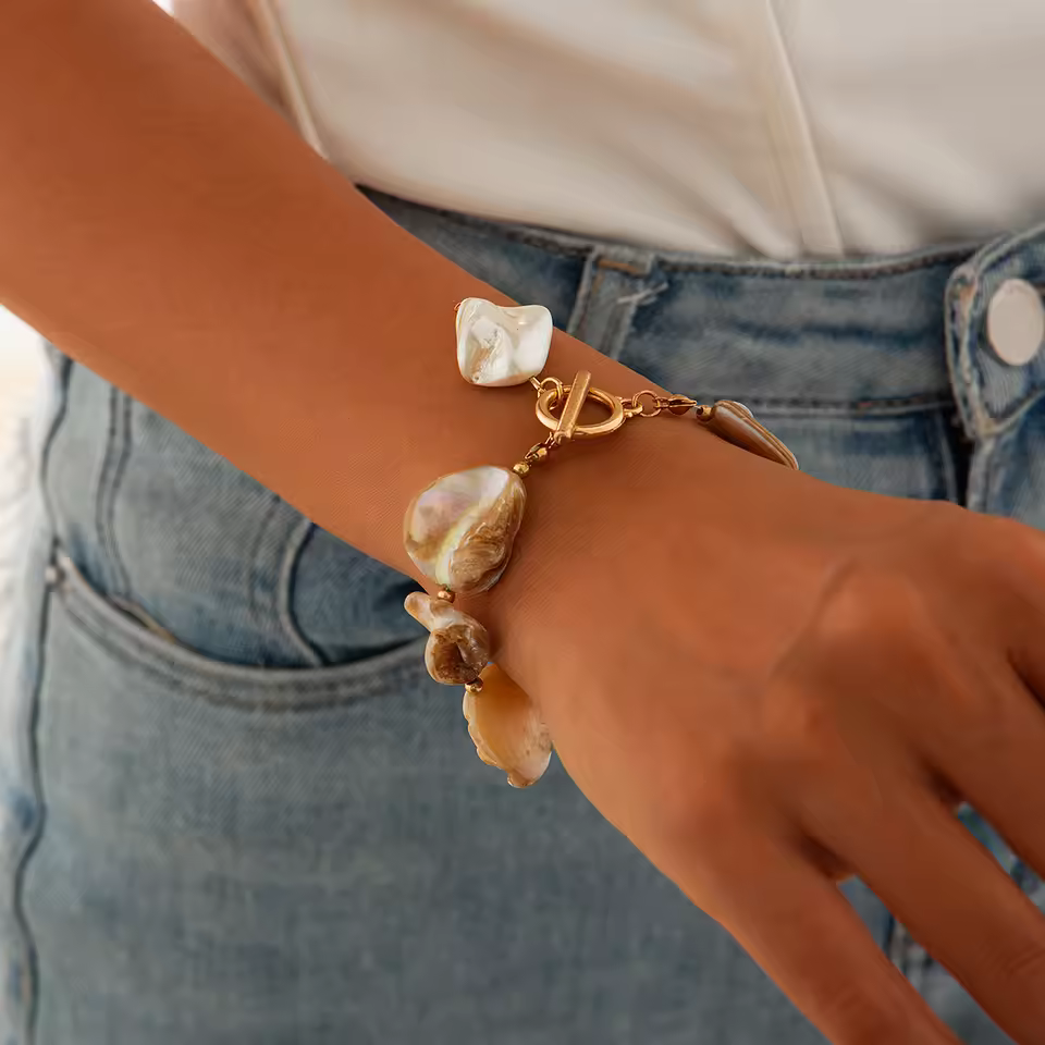 Vintage Retro Starfish Shell Conch Zinc Alloy Gothic Bracelet