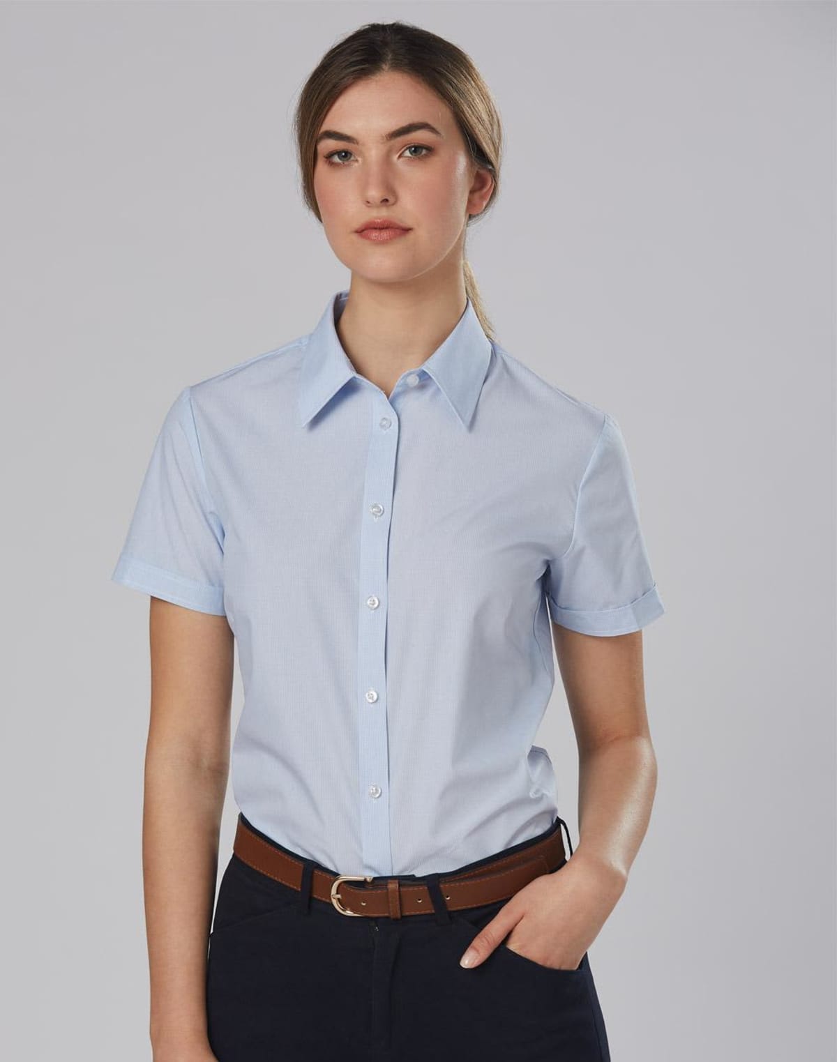 Corporate fine stripe shirt